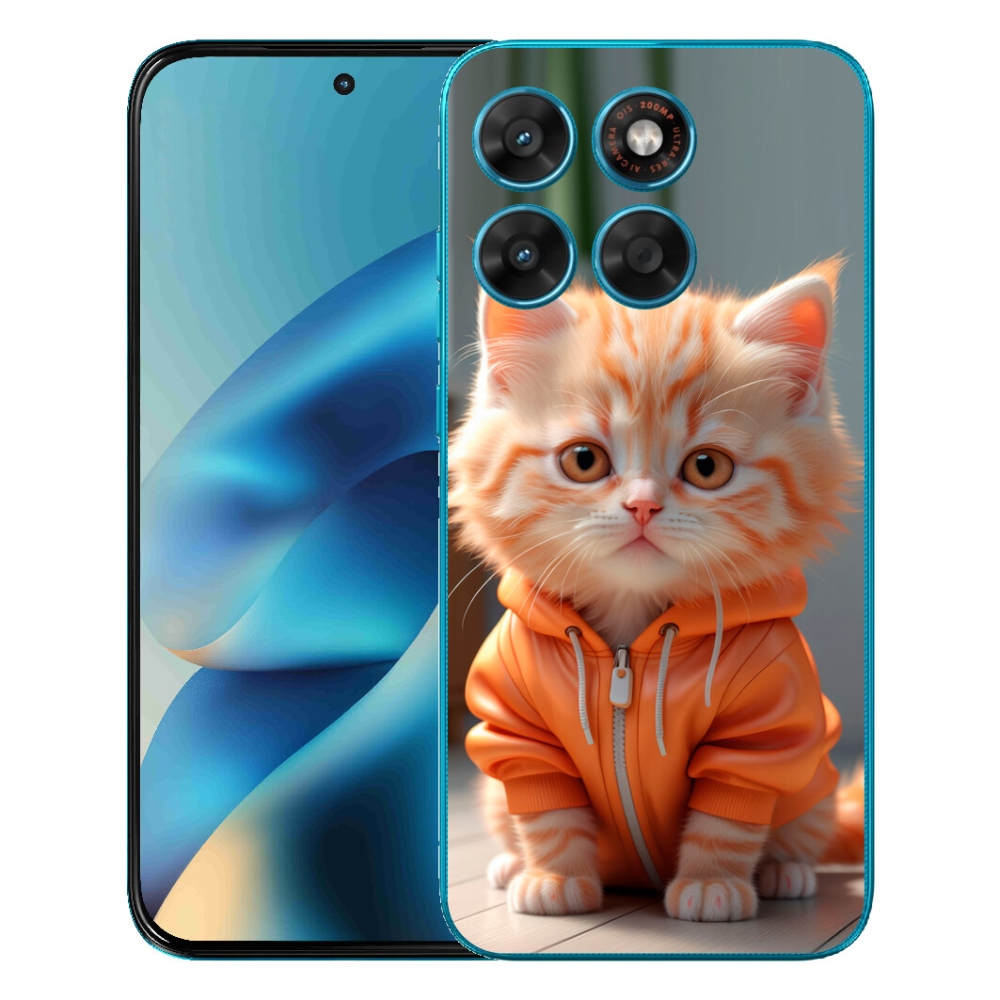 Gélový obal mmCase pre Motorola Moto G87/G77/G67 – mačiatko v mikine