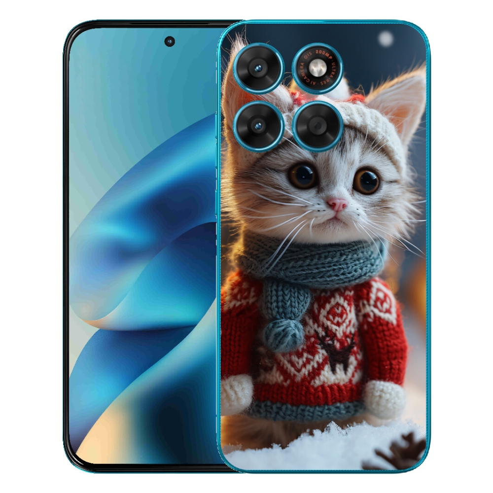 Gélový obal mmCase pre Motorola Moto G87/G77/G67 – mačiatko v svetri