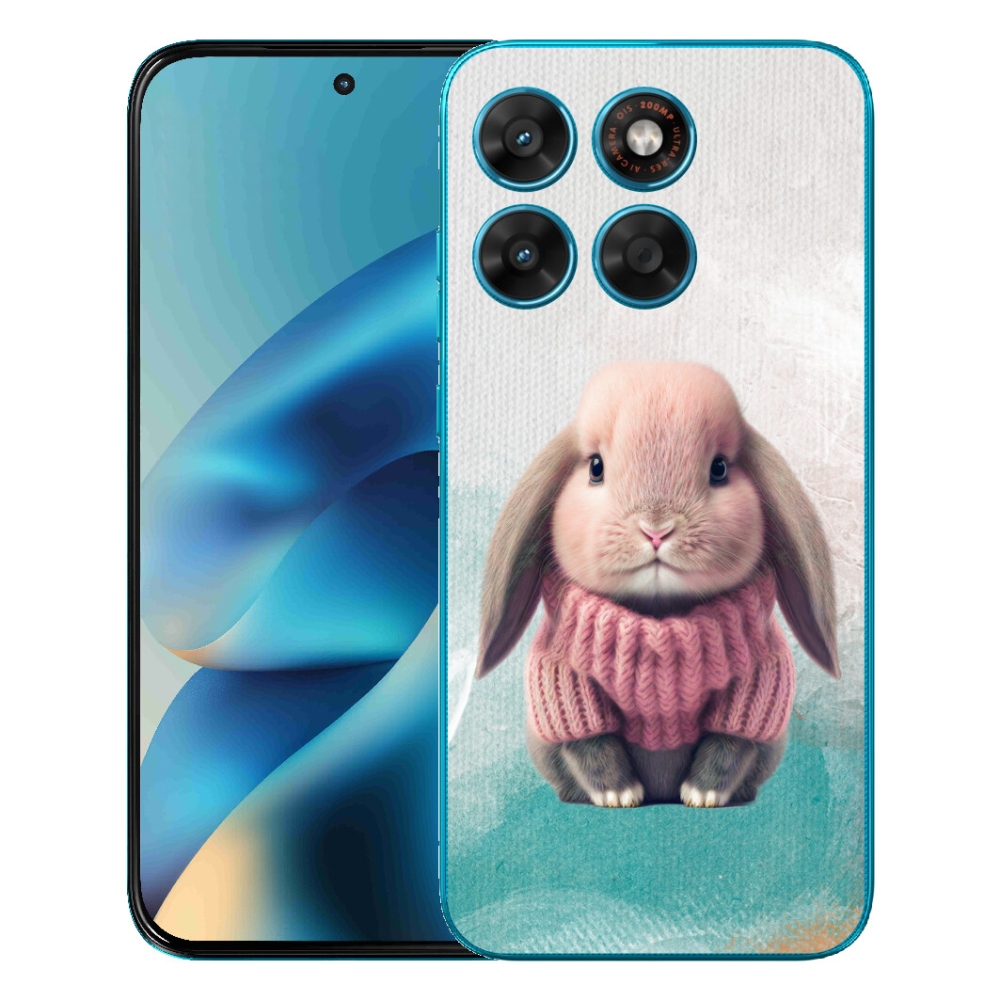 Gélový obal mmCase pre Motorola Moto G87/G77/G67 – zajačik v svetri