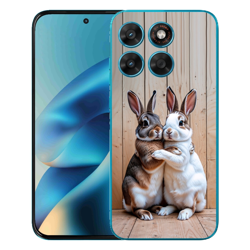 Gélový obal mmCase pre Motorola Moto G87/G77/G67 – králičia dvojica