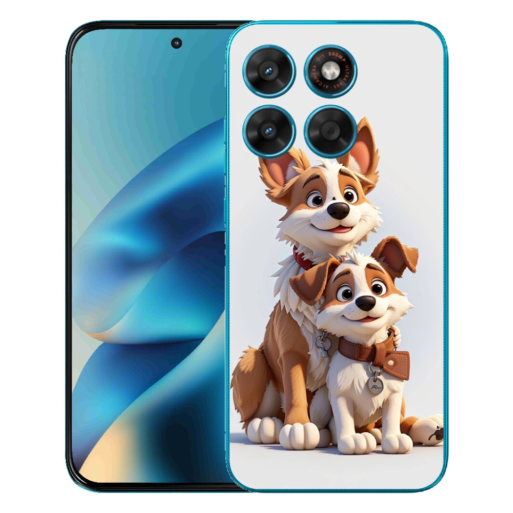 Gélový obal mmCase pre Motorola Moto G87/G77/G67 – kreslené psíky