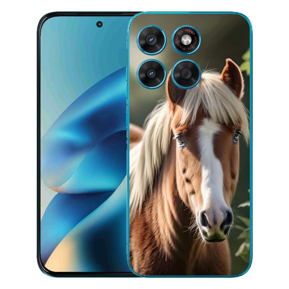 Gélové puzdro mmCase pre Motorola Moto G87/G77/G67 – kôň so svetlou hrivou