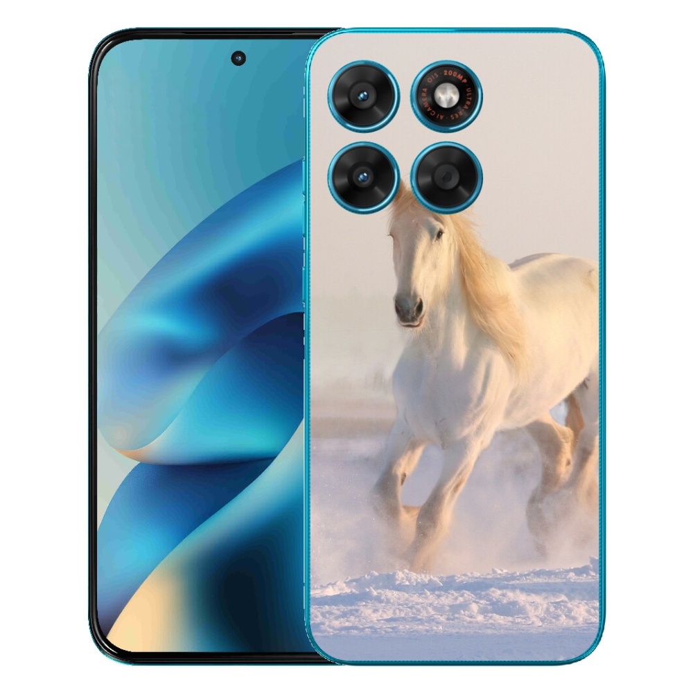 Gélový obal mmCase pre Motorola Moto G87/G77/G67 – kôň v snehu