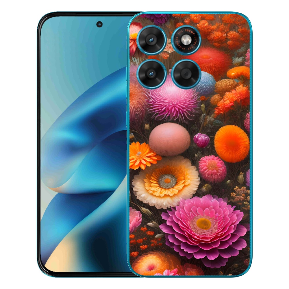 Gélový obal mmCase pre Motorola Moto G87/G77/G67 – kvetinová kompozícia