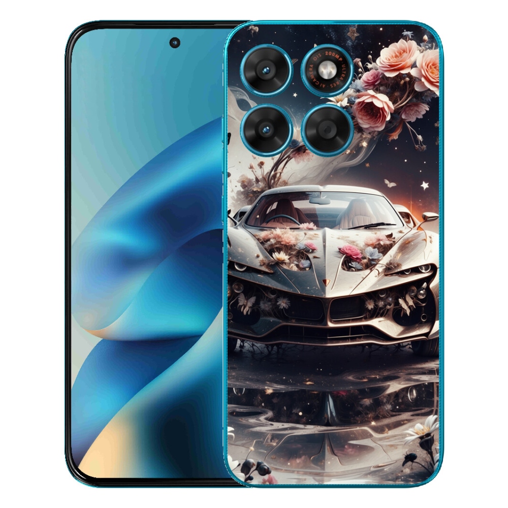Gélový obal mmCase pre Motorola Moto G87/G77/G67 – kvetinový športový automobil