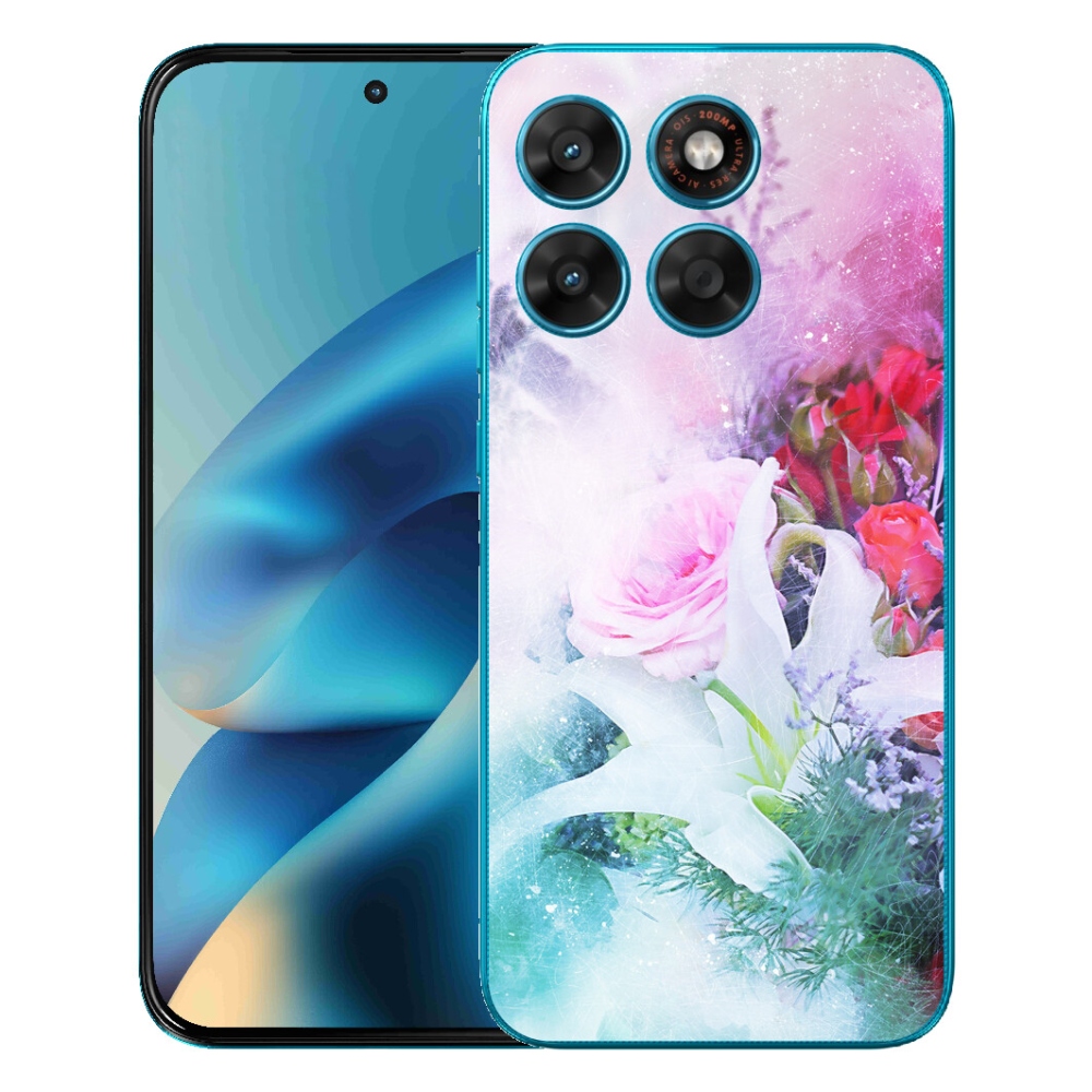 Gélový obal mmCase pre Motorola Moto G87/G77/G67 – kvety 4