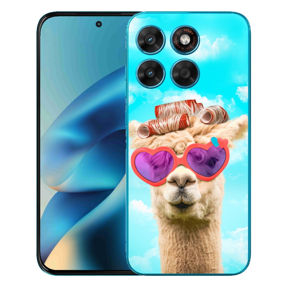Gélový obal mmCase pre Motorola Moto G87/G77/G67 – lama s okuliarmi