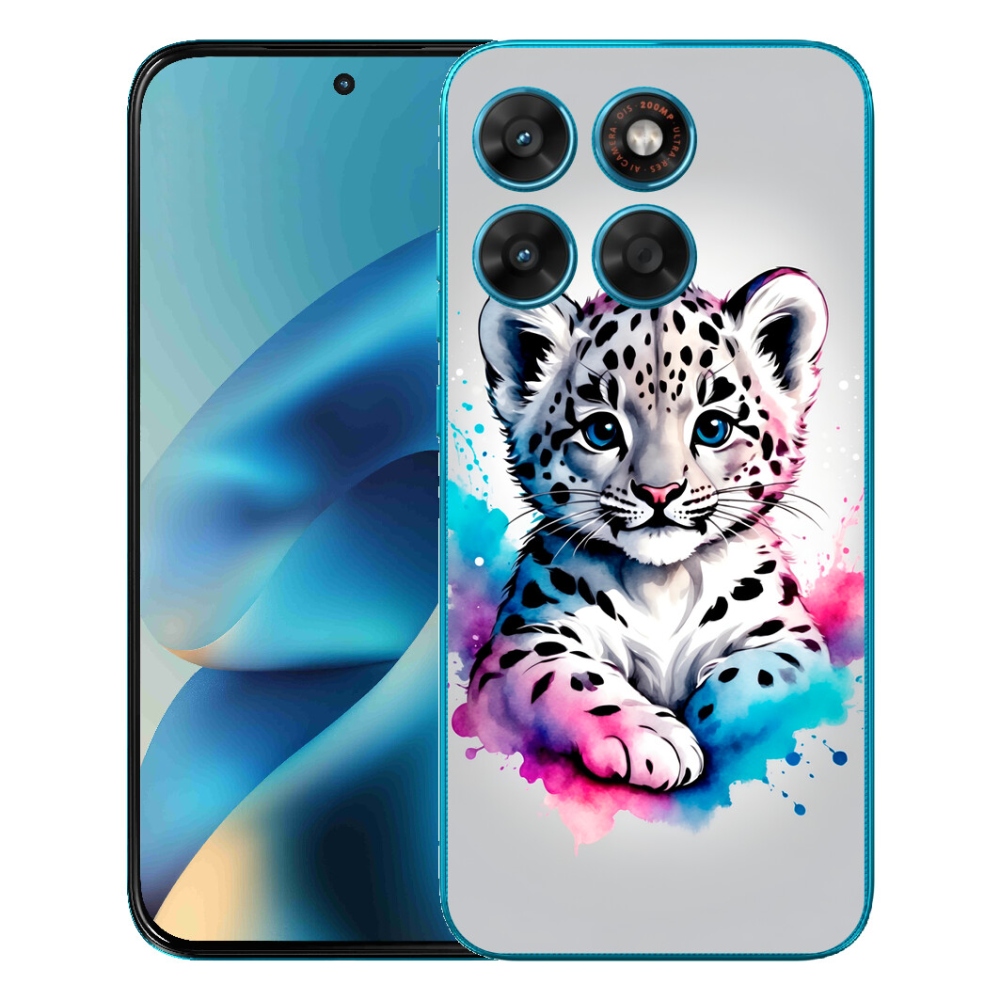 Gélový obal mmCase pre Motorola Moto G87/G77/G67 – leopardie mláďa