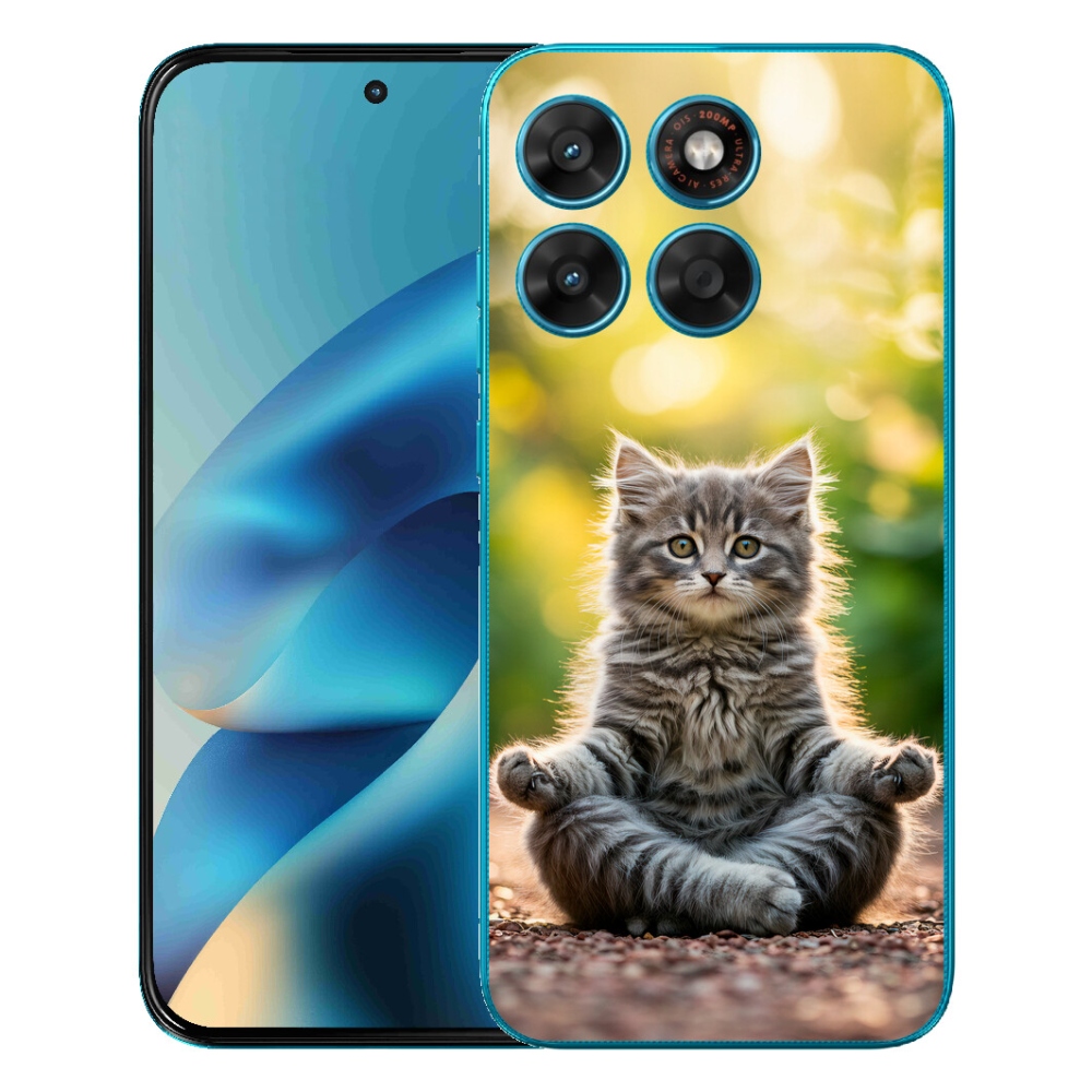 Gélový obal mmCase pre Motorola Moto G87/G77/G67 – meditujúce mačiatko
