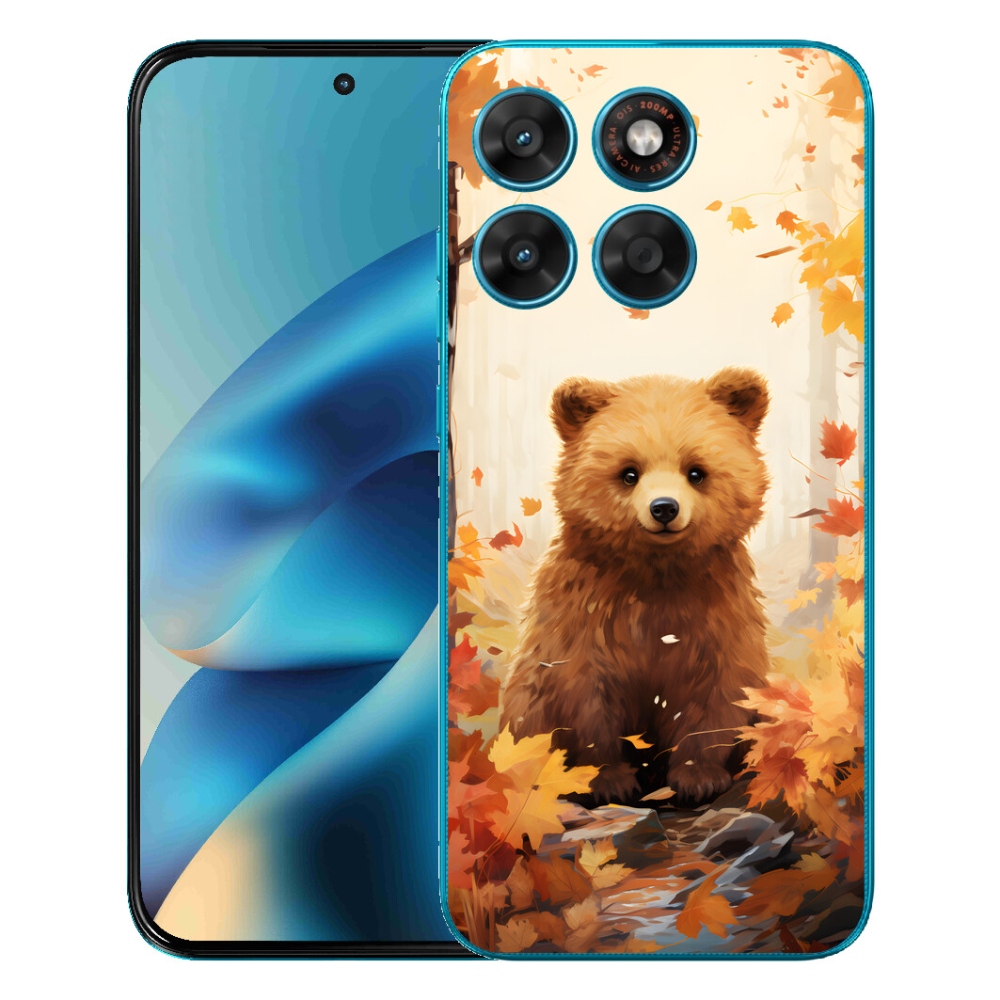 Gélový obal mmCase pre Motorola Moto G87/G77/G67 – medveď v lese