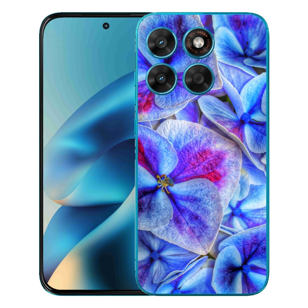 Gélový obal mmCase pre Motorola Moto G87/G77/G67 – modré kvety 1
