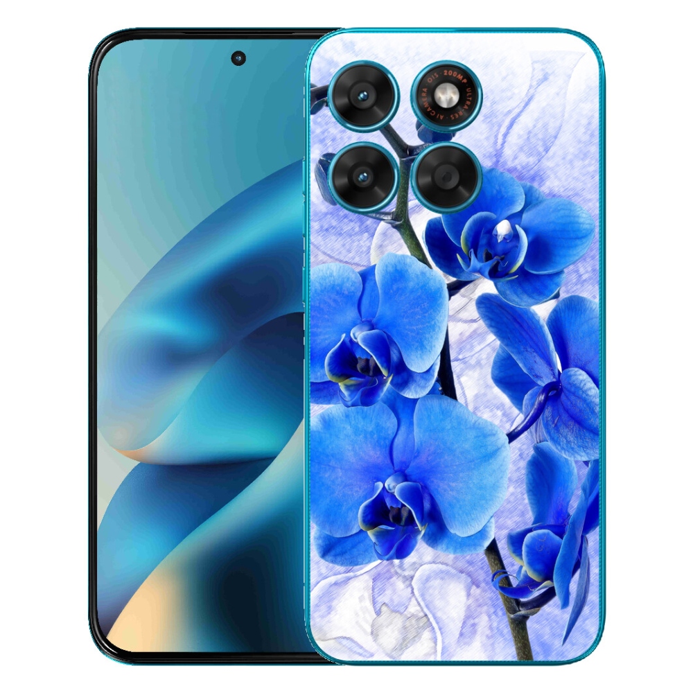 Gélový obal mmCase pre Motorola Moto G87/G77/G67 – modré kvety