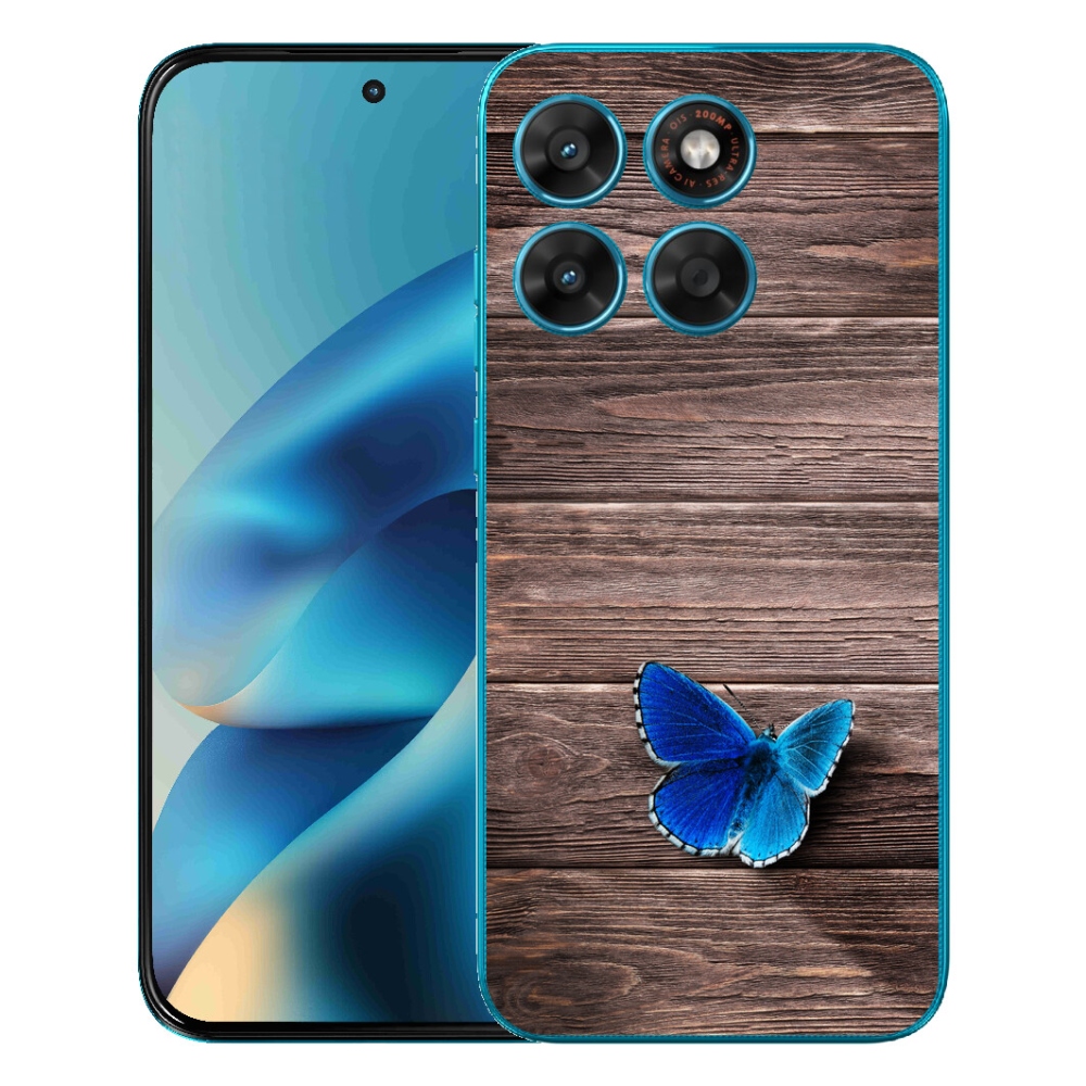 Gélový obal mmCase pre Motorola Moto G87/G77/G67 – modrý motýľ 1