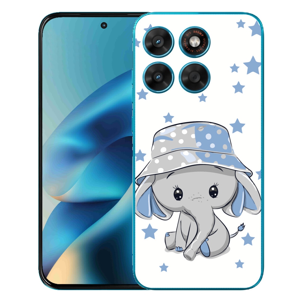 Gélový obal mmCase pre Motorola Moto G87/G77/G67 – modrý slon