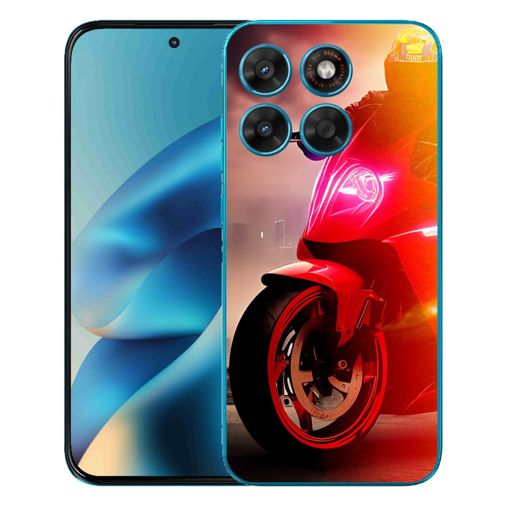 Gélový obal mmCase pre Motorola Moto G87/G77/G67 – motorkársky motív