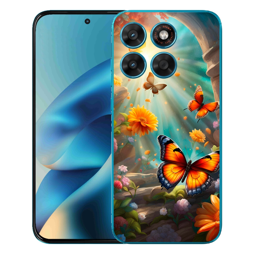 Gélový obal mmCase pre Motorola Moto G87/G77/G67 – motýlia záhrada 2