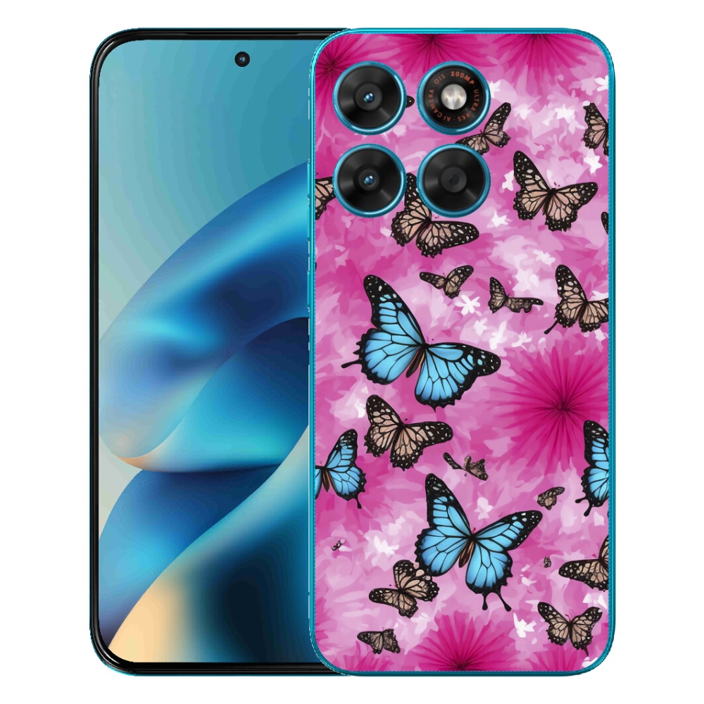 Gélový obal mmCase pre Motorola Moto G87/G77/G67 – motýlia záhrada