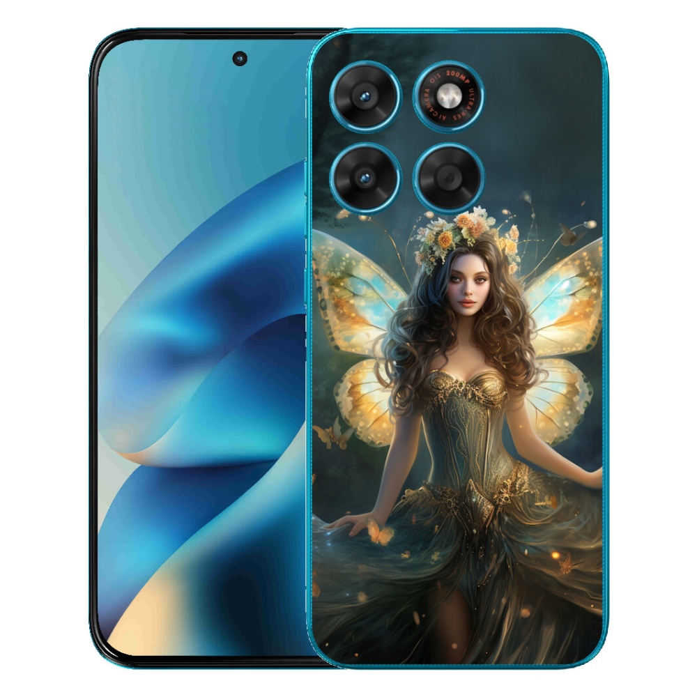 Gélový obal mmCase pre Motorola Moto G87/G77/G67 – žena s motýľom