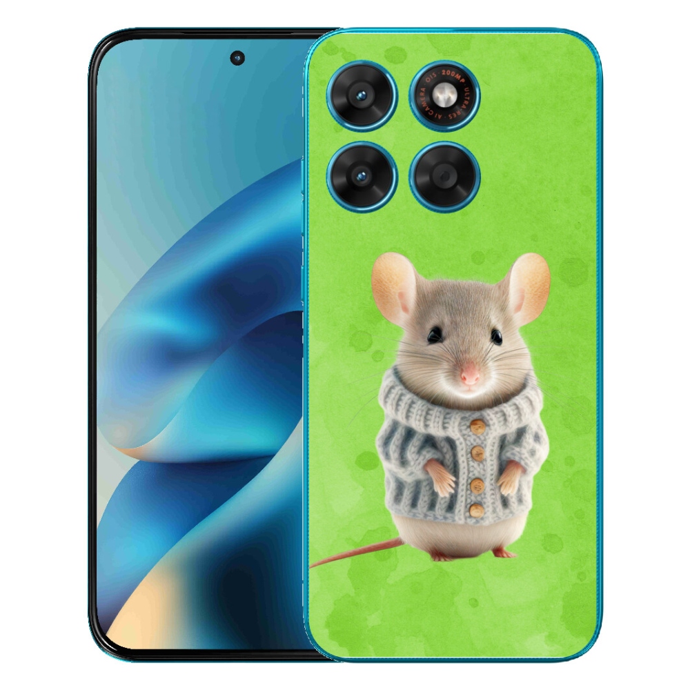 Gélový obal mmCase pre Motorola Moto G87/G77/G67 – myška v svetri