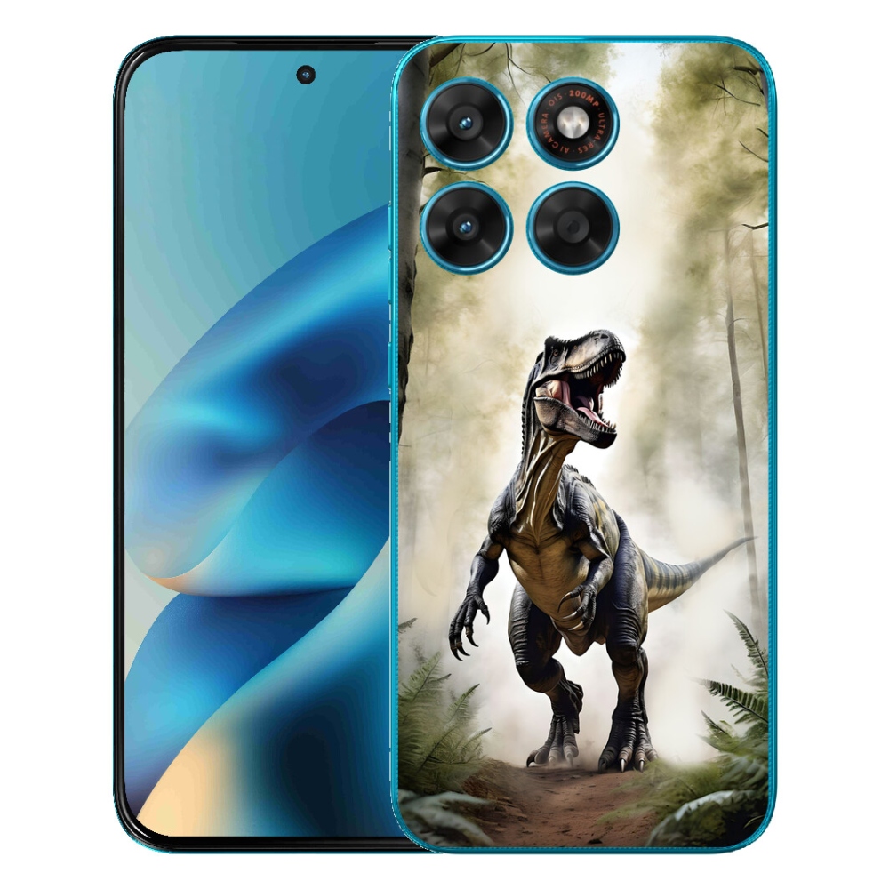 Gélový obal mmCase pre Motorola Moto G87/G77/G67 – nahnevaný T-Rex