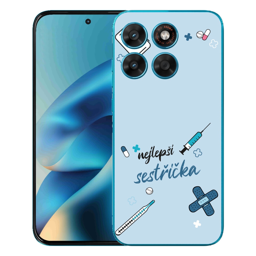Gélový obal mmCase pre Motorola Moto G87/G77/G67 – najlepšia verzia s modrým pozadím