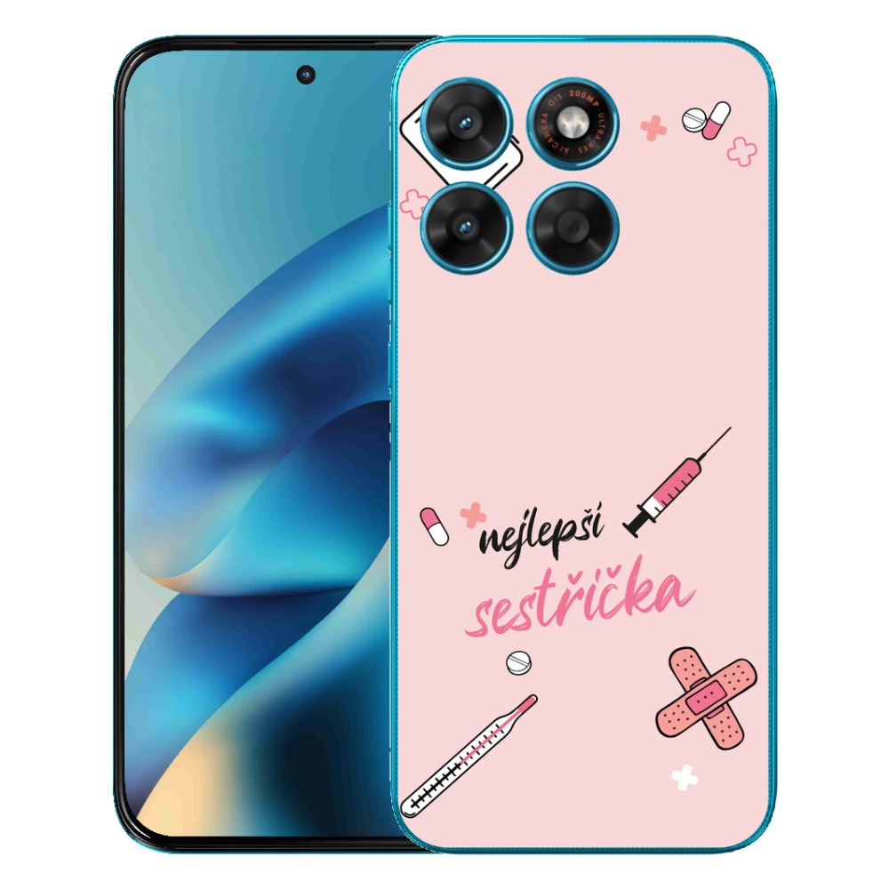 Gélové puzdro mmCase pre Motorola Moto G87/G77/G67 – najlepšia sestra s ružovým pozadím