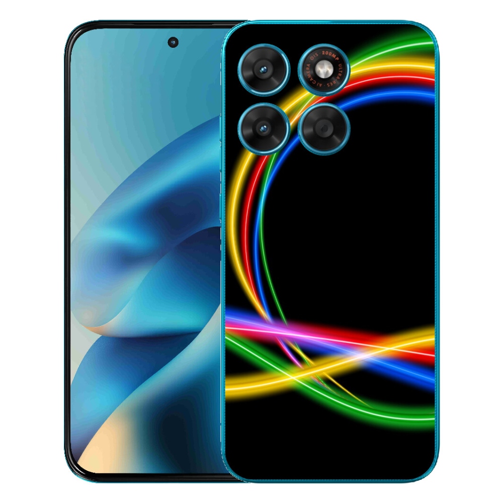 Gélový obal mmCase pre Motorola Moto G87/G77/G67 – neónové kruhy