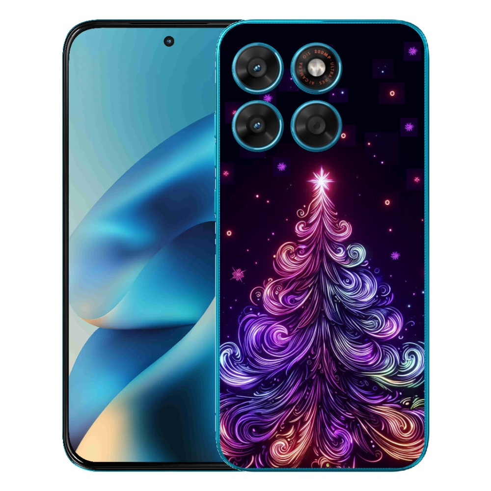Gélové puzdro mmCase pre Motorola Moto G87/G77/G67 – neónový vianočný stromček 1