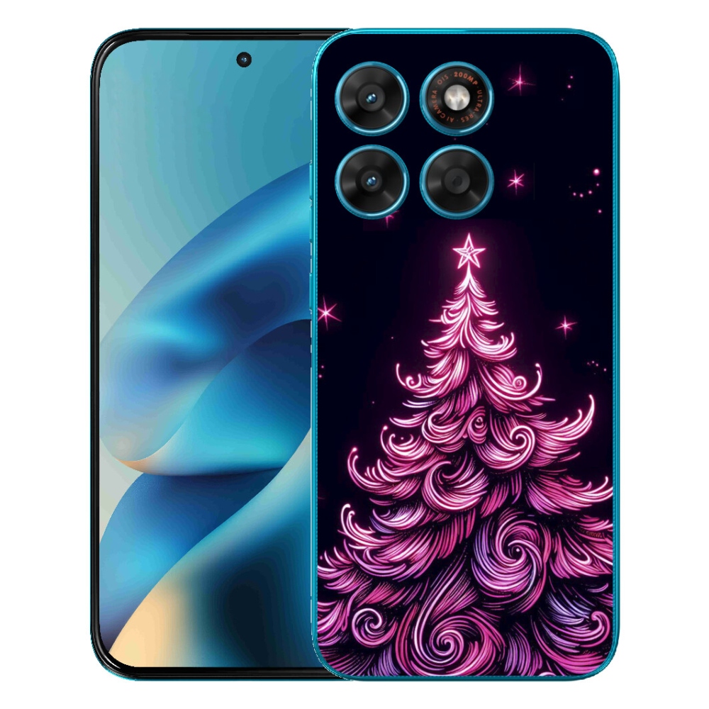 Gélové puzdro mmCase pre Motorola Moto G87/G77/G67 – neónový vianočný stromček 2