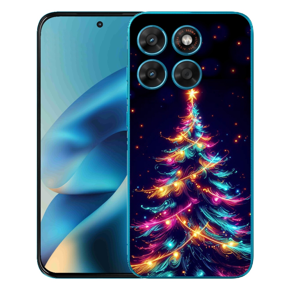 Gélové puzdro mmCase pre Motorola Moto G87/G77/G67 – neónový vianočný stromček