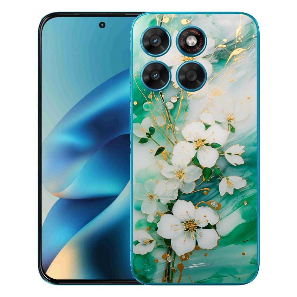 Gélový obal mmCase pre Motorola Moto G87/G77/G67 – jemné kvety