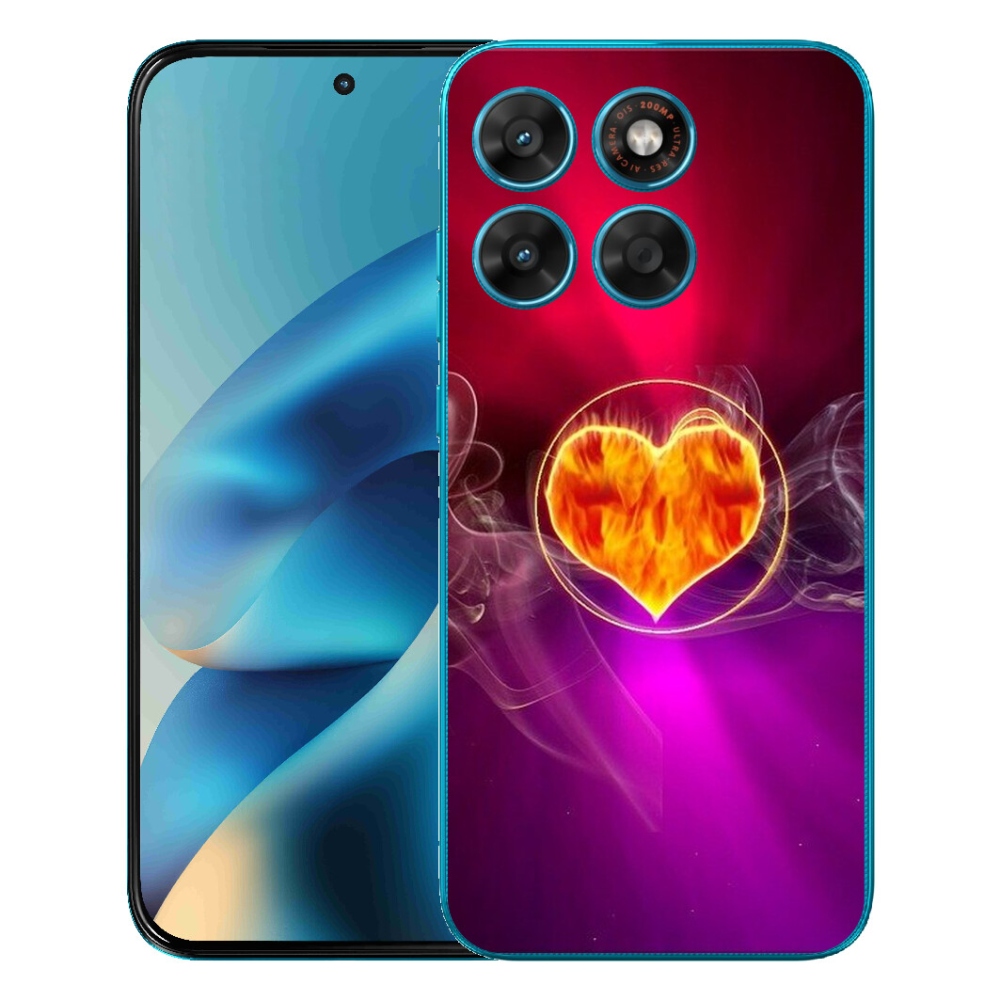 Gélový obal mmCase pre Motorola Moto G87/G77/G67 – ohnivé srdce