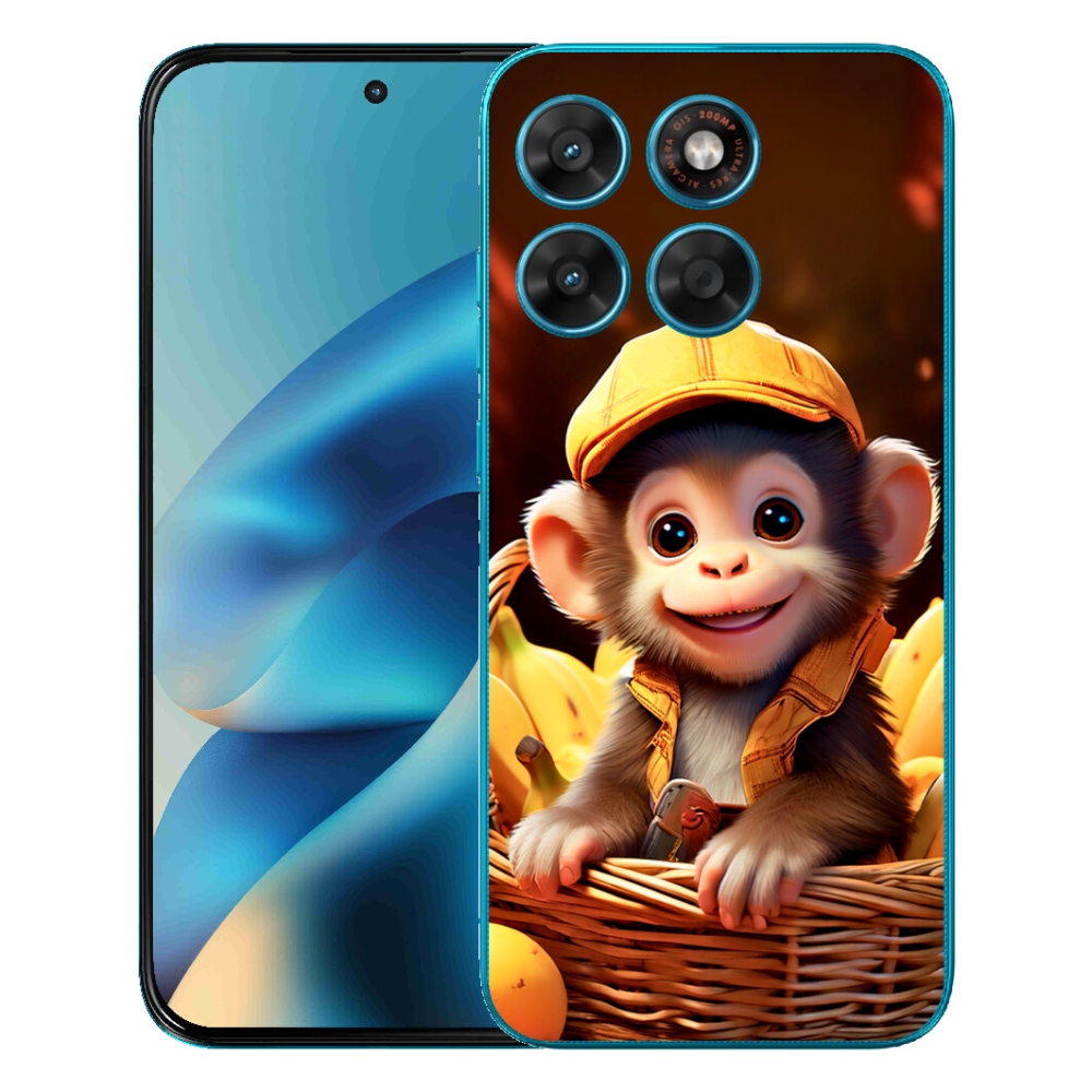 Gélové puzdro mmCase pre Motorola Moto G87/G77/G67 – opica v košíku