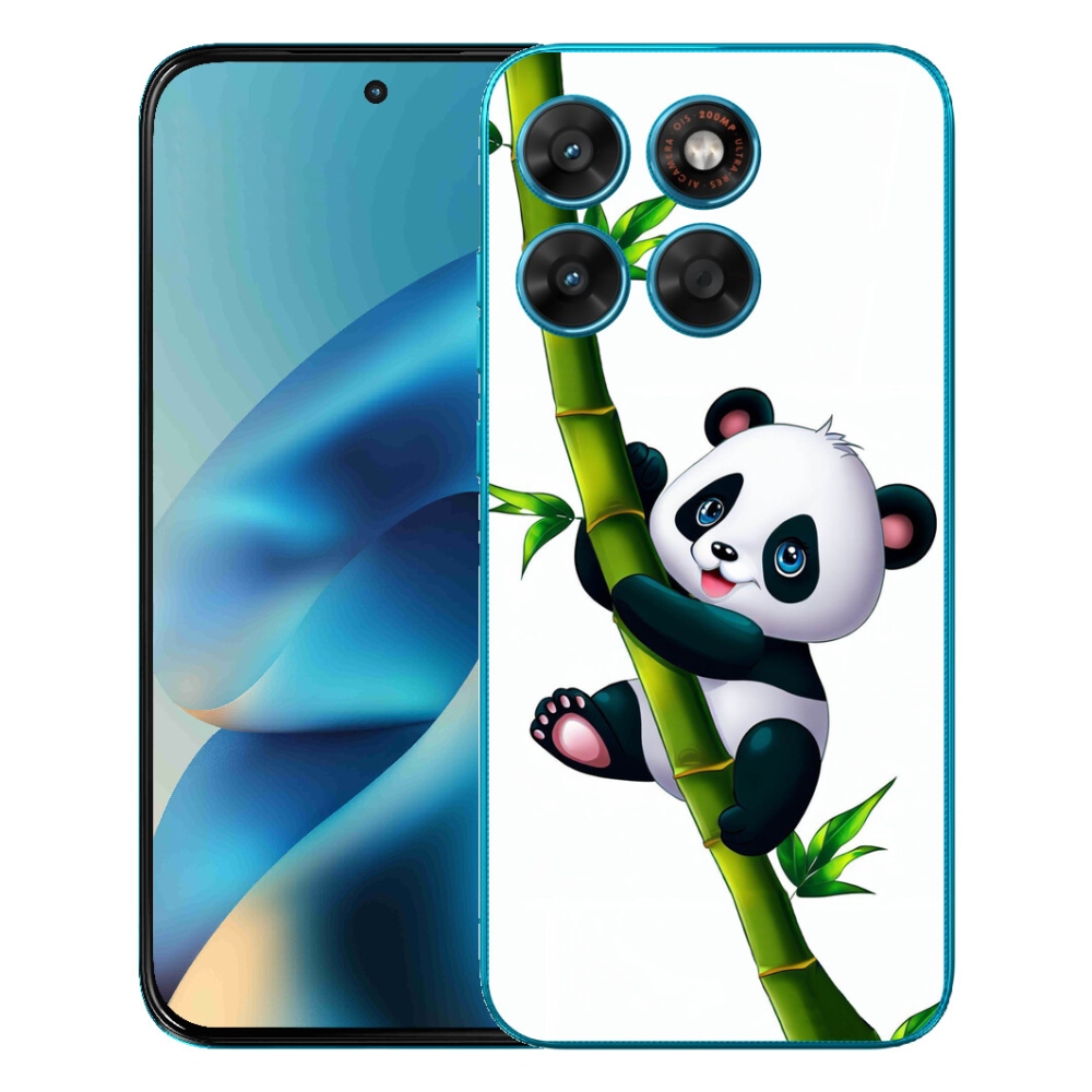 Gélový obal mmCase pre Motorola Moto G87/G77/G67 – panda na bambuse