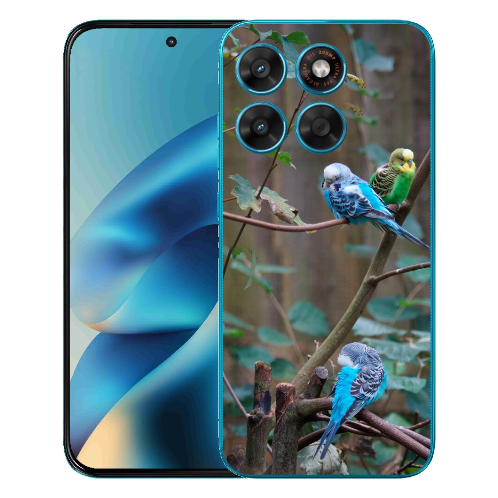 Gélový obal mmCase pre Motorola Moto G87/G77/G67 – papagáje na konári