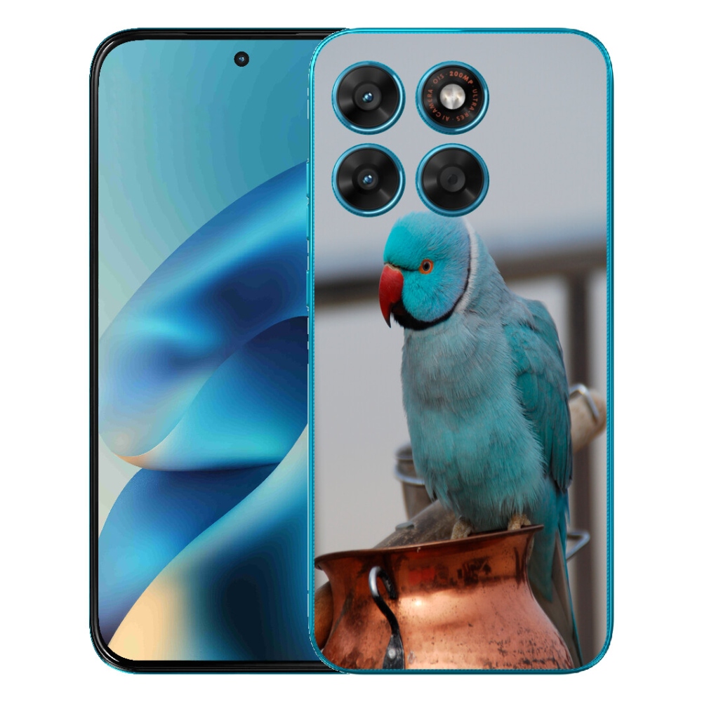 Gélový obal mmCase pre Motorola Moto G87/G77/G67 – modrý papagáj alexandr