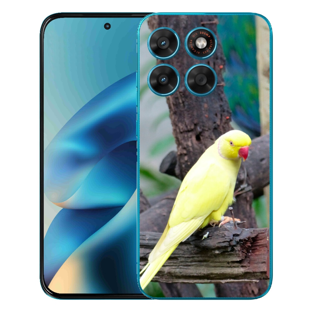 Gélový obal mmCase pre Motorola Moto G87/G77/G67 – žltý papagáj alexandr