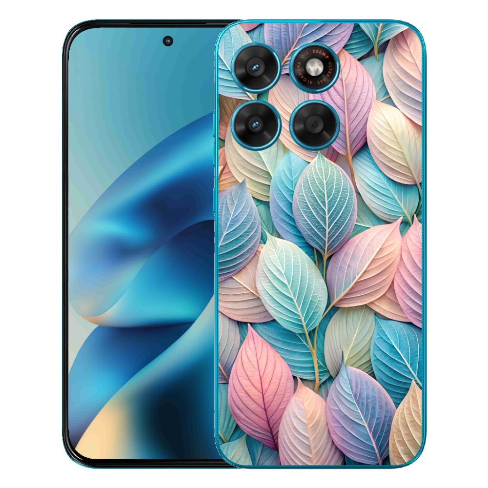 Gélový obal mmCase pre Motorola Moto G87/G77/G67 – pastelové listy