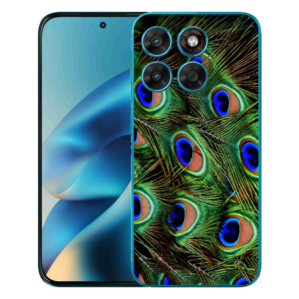 Gélový obal mmCase pre Motorola Moto G87/G77/G67 – pávie perie