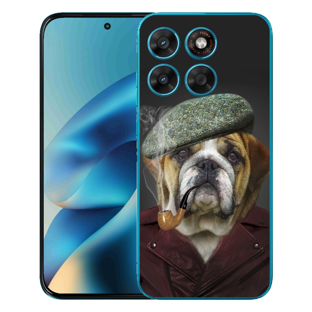 Gélový obal mmCase pre Motorola Moto G87/G77/G67 – pes s fajkou