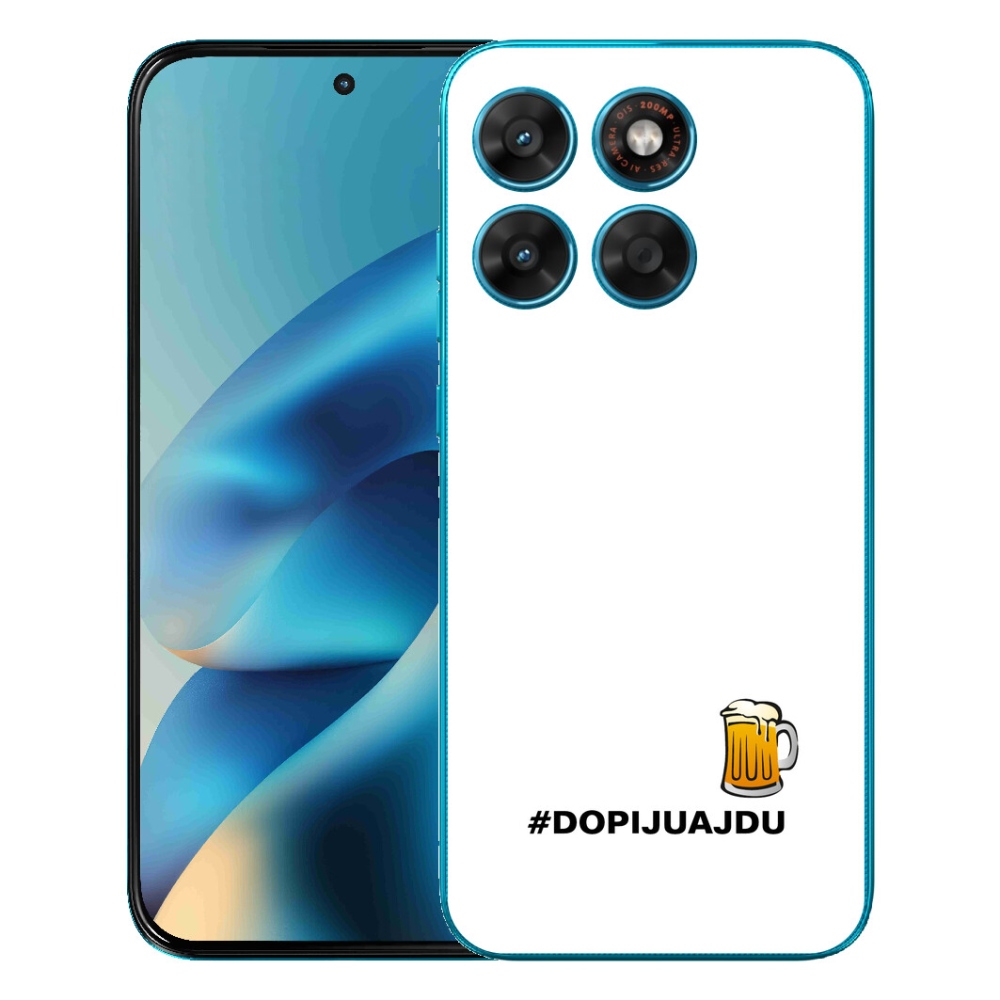 Gélové puzdro mmCase pre Motorola Moto G87/G77/G67 – motív piva, 1, biele pozadie