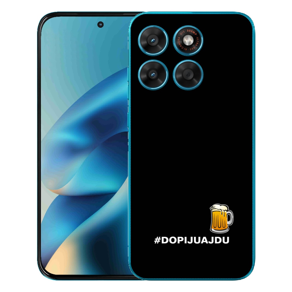 Gélové puzdro mmCase pre Motorola Moto G87/G77/G67 – motív piva 1, čierne pozadie