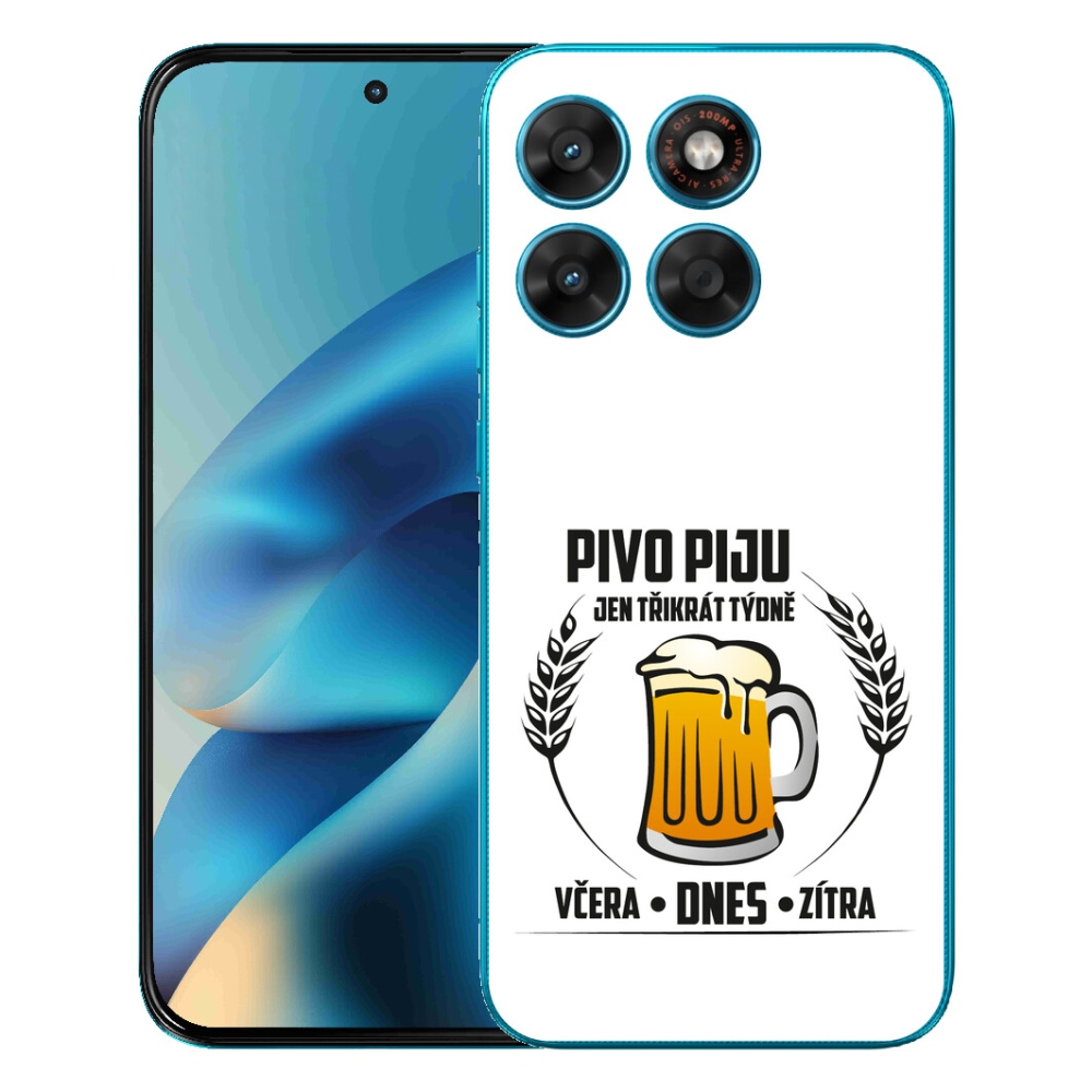 Gélový obal mmCase pre Motorola Moto G87/G77/G67 – motív piva na bielom pozadí