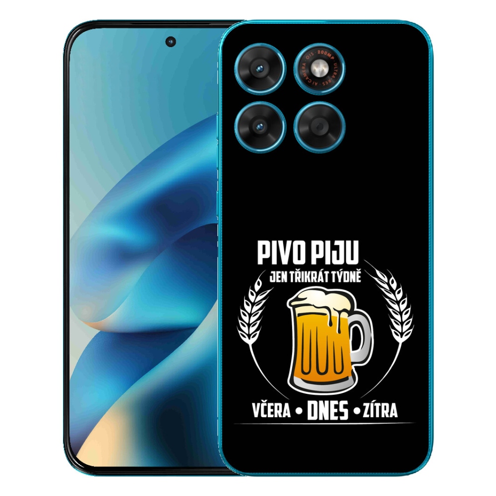 Gélový obal mmCase pre Motorola Moto G87/G77/G67 – motív piva na čiernom pozadí