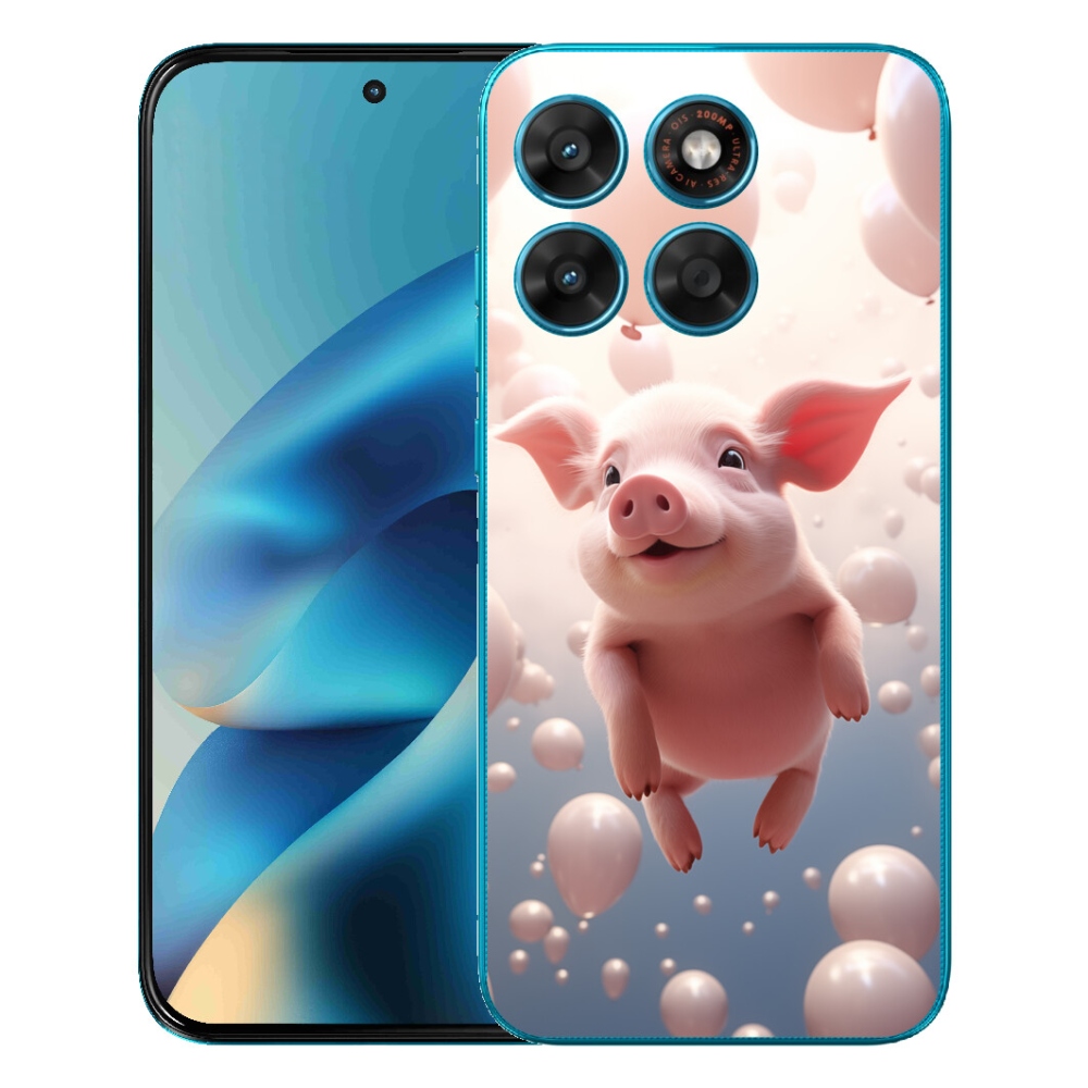 Gélový obal mmCase pre Motorola Moto G87/G77/G67 – prasiatko s balónikmi