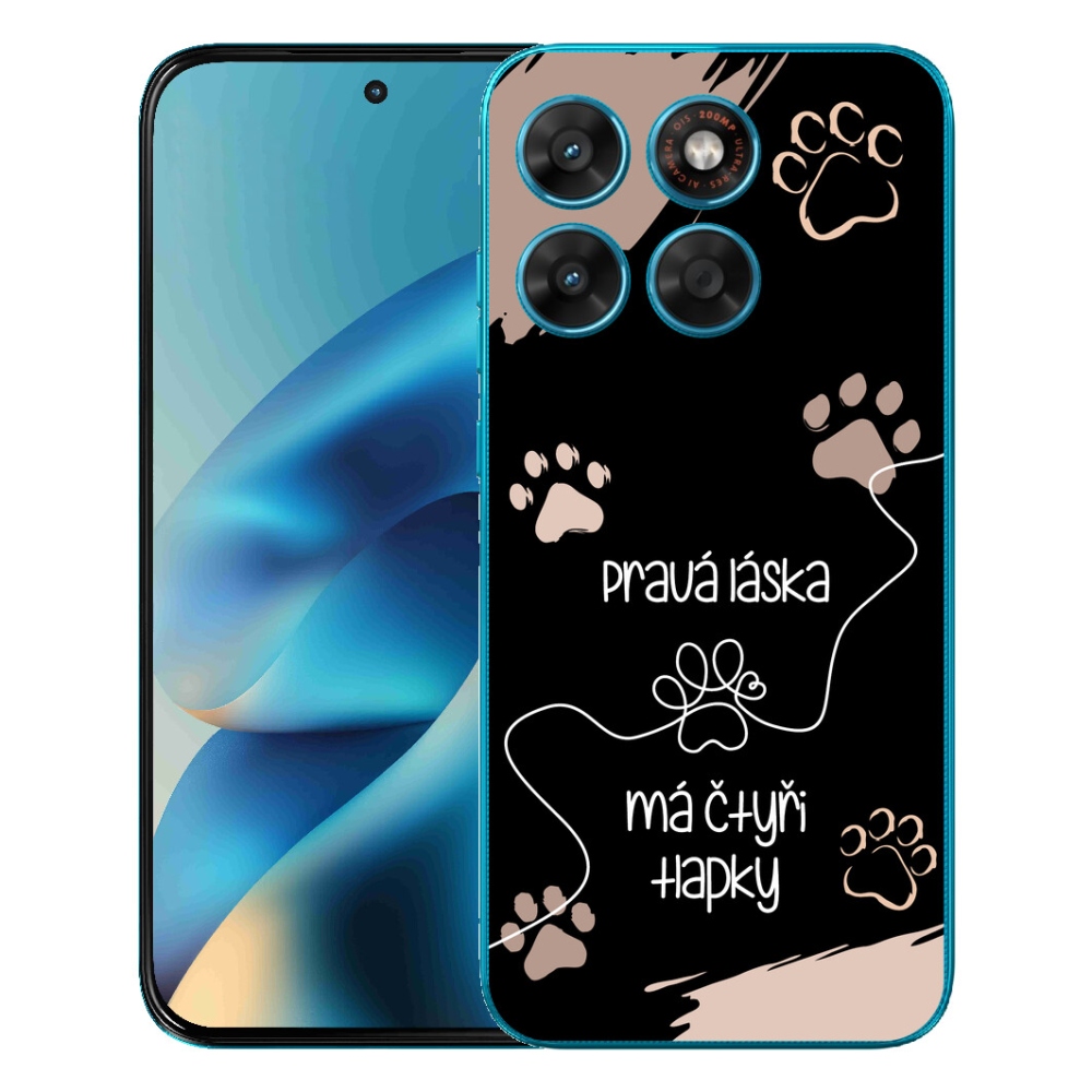 Gélové puzdro mmCase pre Motorola Moto G87/G77/G67 – motív so psom 1, čierne pozadie