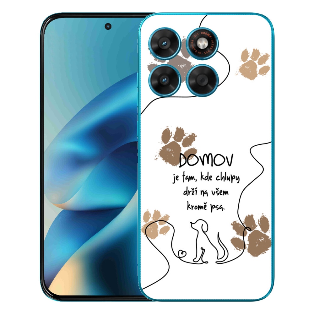 Gélový obal mmCase pre Motorola Moto G87/G77/G67 – motív so psom na bielom pozadí