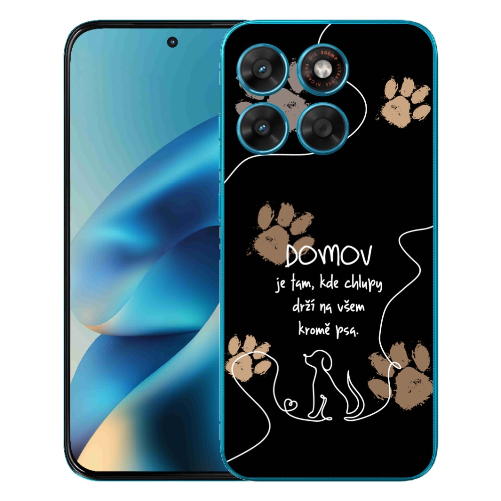 Gélový obal mmCase pre Motorola Moto G87/G77/G67 – motív so psom na čiernom pozadí