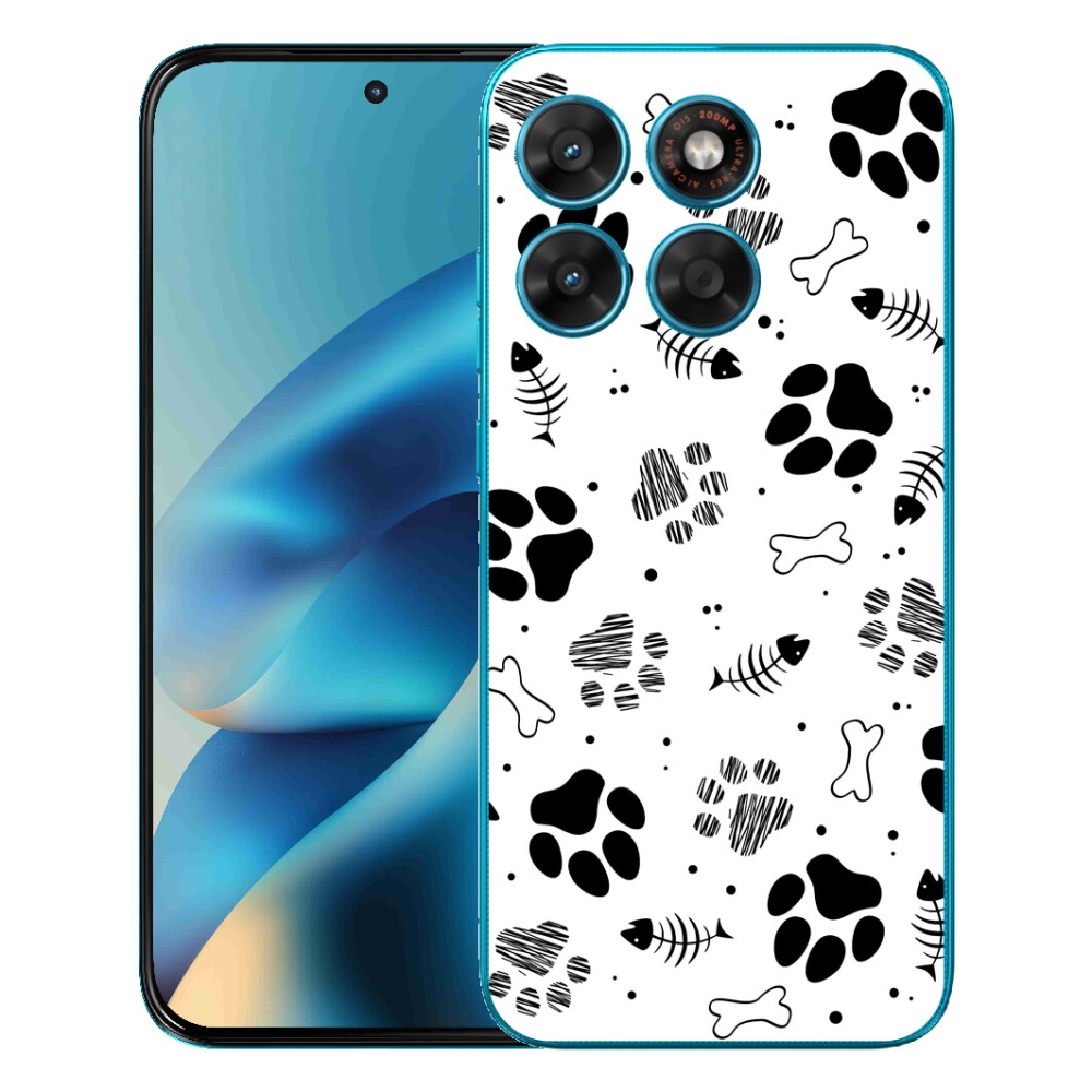 Gélový obal mmCase pre Motorola Moto G87/G77/G67 – psie labky 1