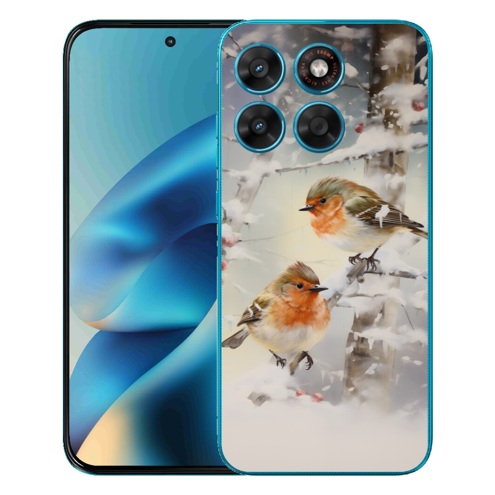 Gélový obal mmCase pre Motorola Moto G87/G77/G67 – vtáky v zime